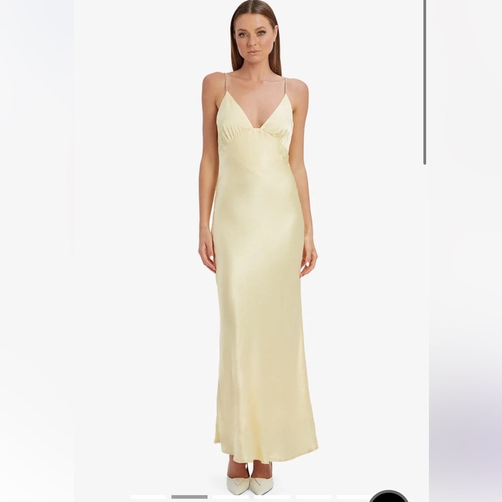 Capri Diamonte Slip Dress In Canary Yellow